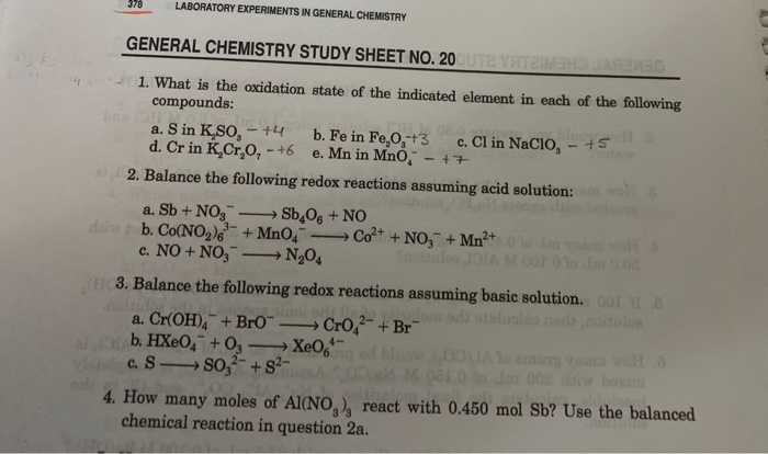 Solved 378 LABORATORY EXPERIMENTS IN GENERAL CHEMISTRY | Chegg.com