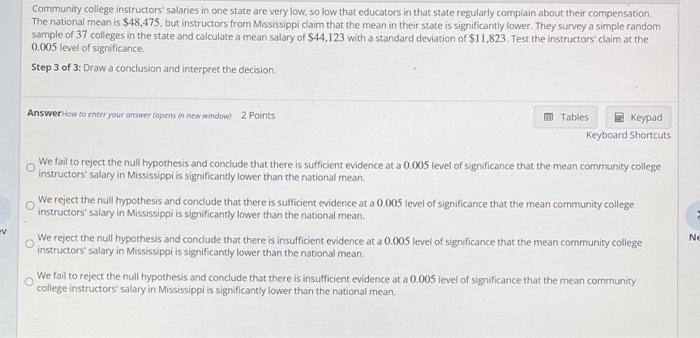 Solved Community College Instructors Salaries In One State Chegg