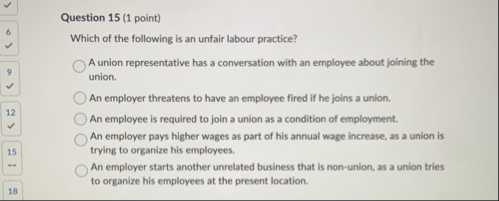 Solved Question 15 (1 ﻿point)Which of the following is an | Chegg.com