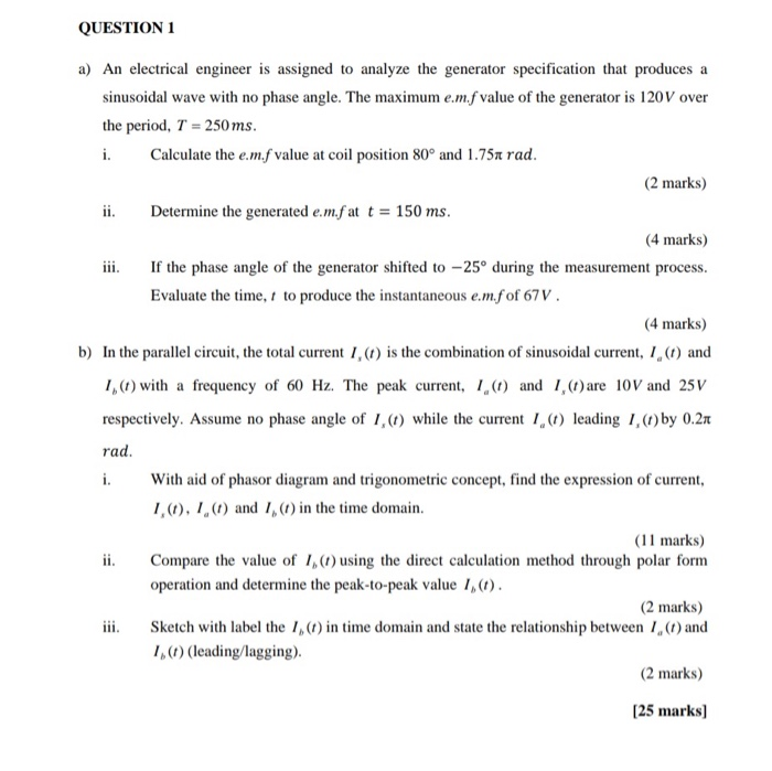 Solved QUESTION 1 a) An electrical engineer is assigned to | Chegg.com