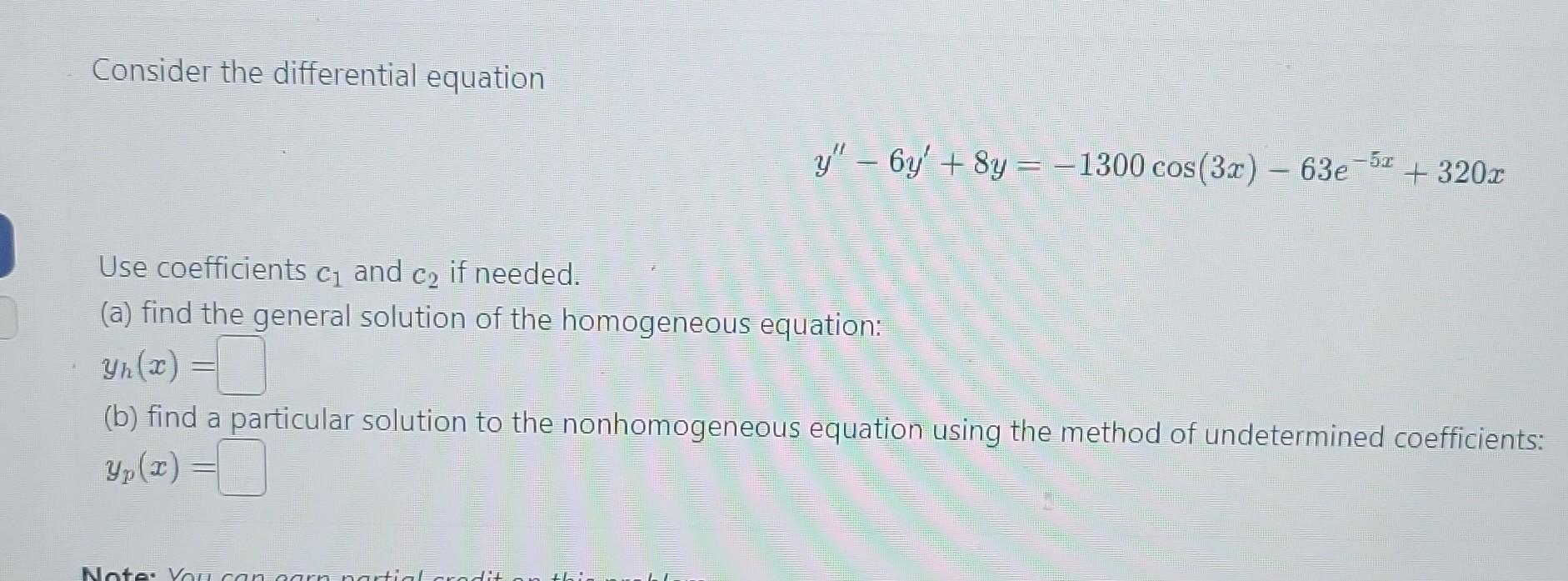 Solved Consider the differential equation | Chegg.com