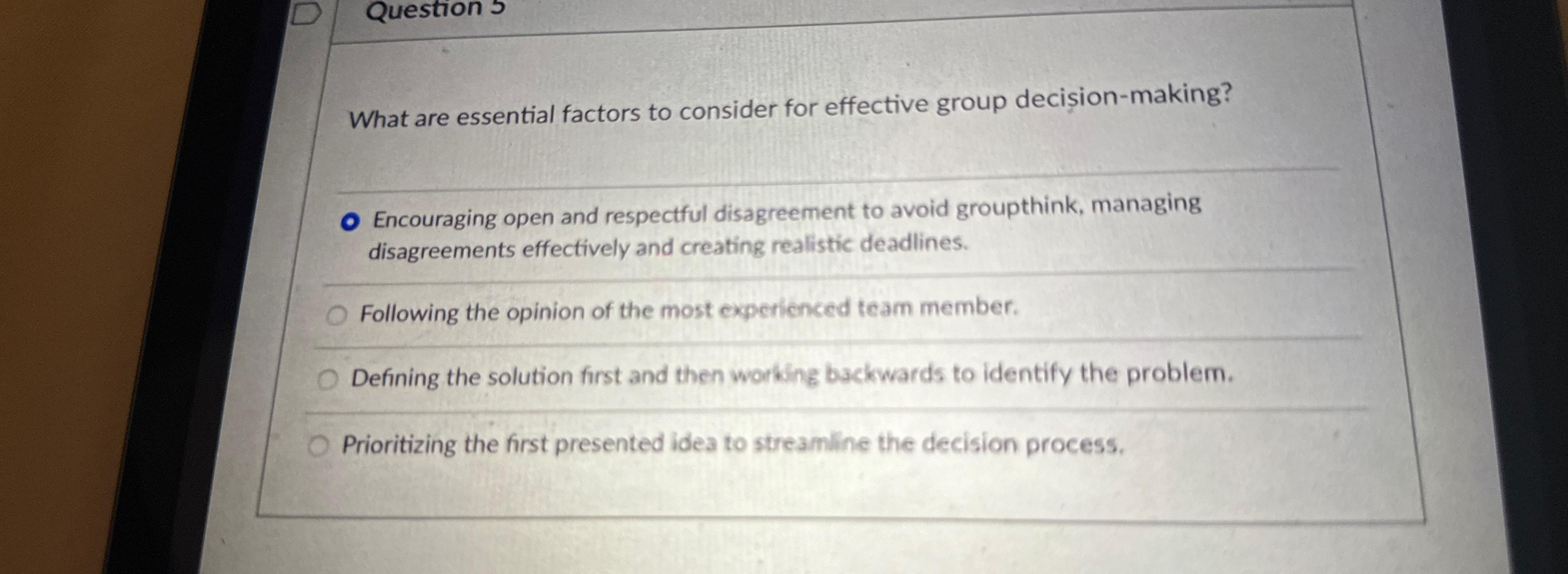 Solved Question 3What are essential factors to consider for | Chegg.com