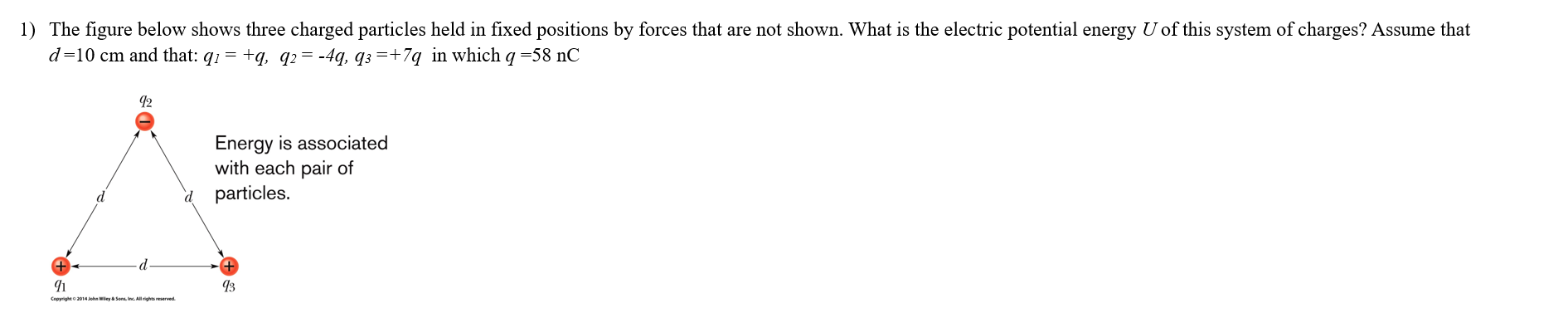 Solved The figure below shows three charged particles held | Chegg.com