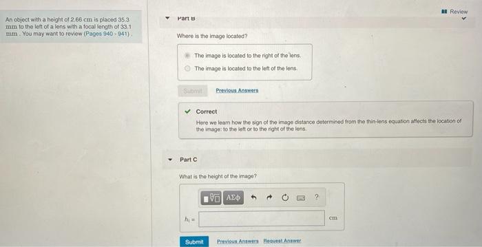 Solved u Review IP You have two lenses at your disposal, one | Chegg.com