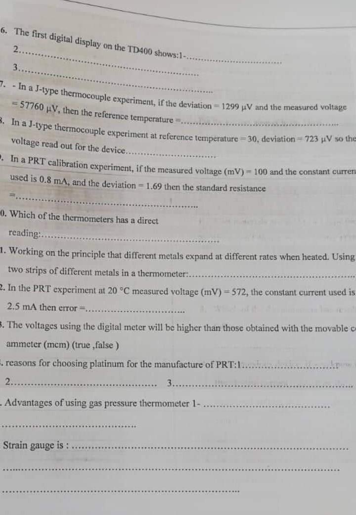 Solved 6. The first digital display on the TD400 shows:1- | Chegg.com