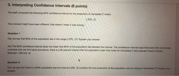 Solved 3. Interpreting Confidence intervals (8 points) The | Chegg.com