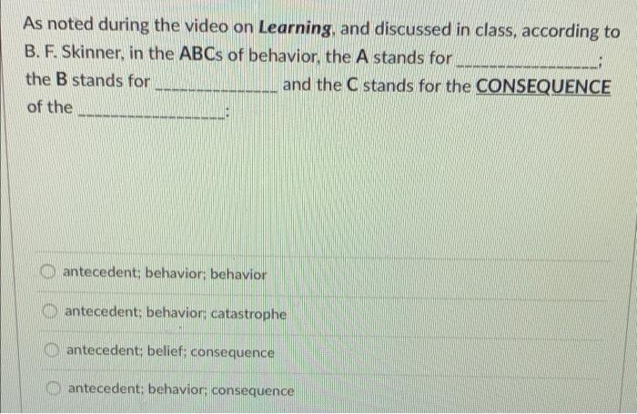 Solved As noted during the video on Learning, and discussed | Chegg.com