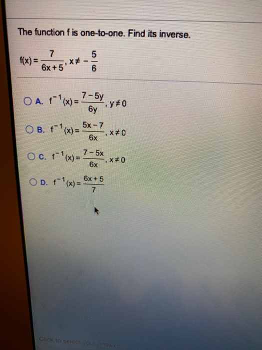 Solved The function f ﻿is one-to-one. Find its