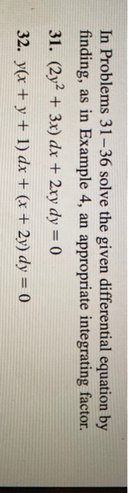 Solved In Problems 31–36 solve the given differential | Chegg.com