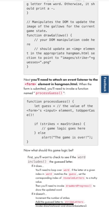 create hangman game using java script please. HTML | Chegg.com