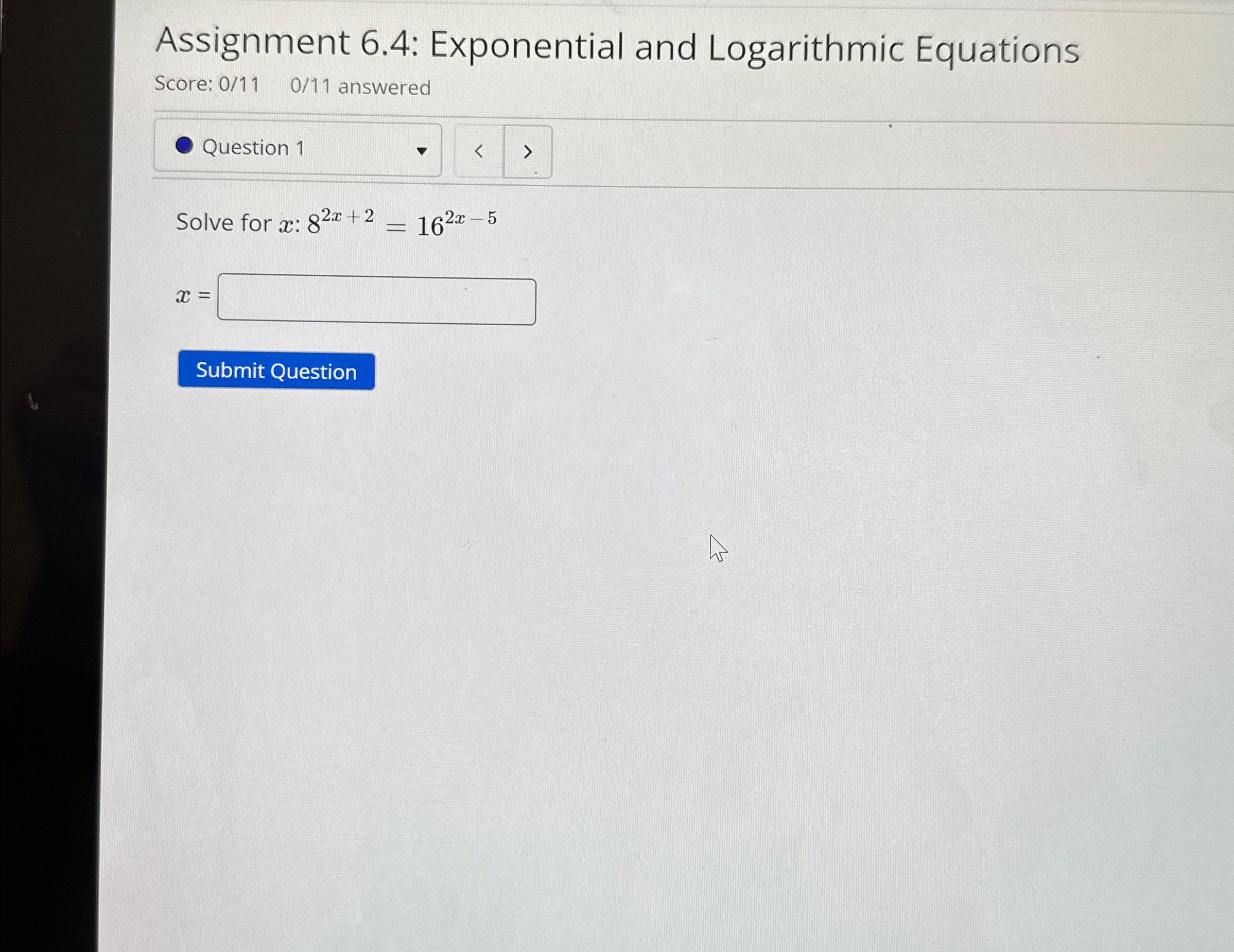 Solved Assignment 6.4: Exponential and Logarithmic | Chegg.com