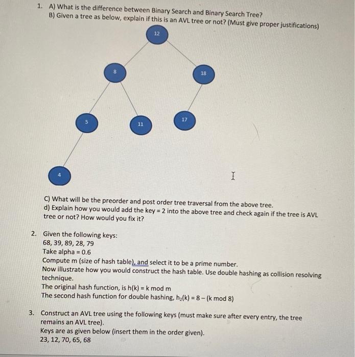 Solved 1. A) What is the difference between Binary Search | Chegg.com