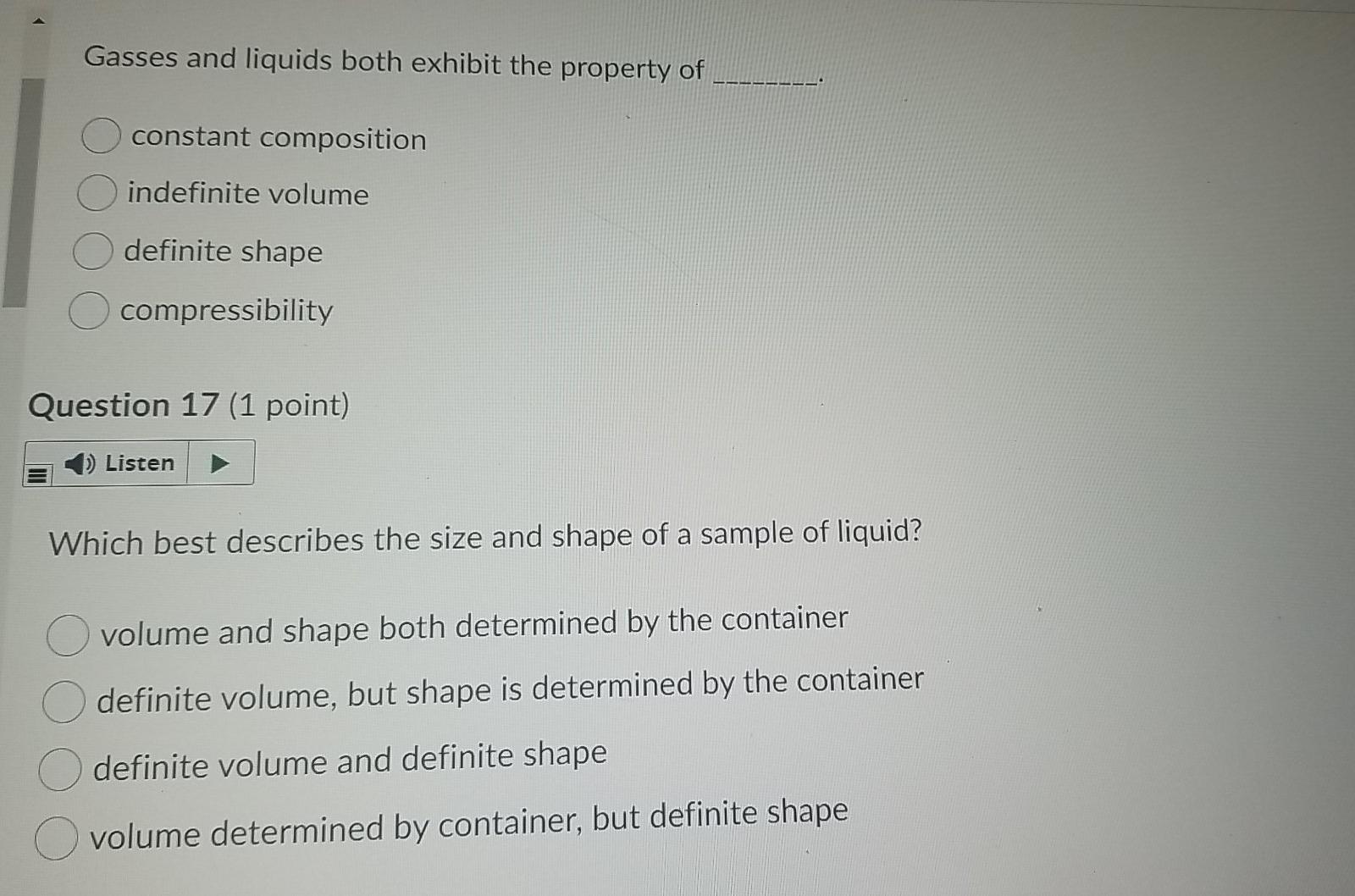 Solved Gasses and liquids both exhibit the property of | Chegg.com