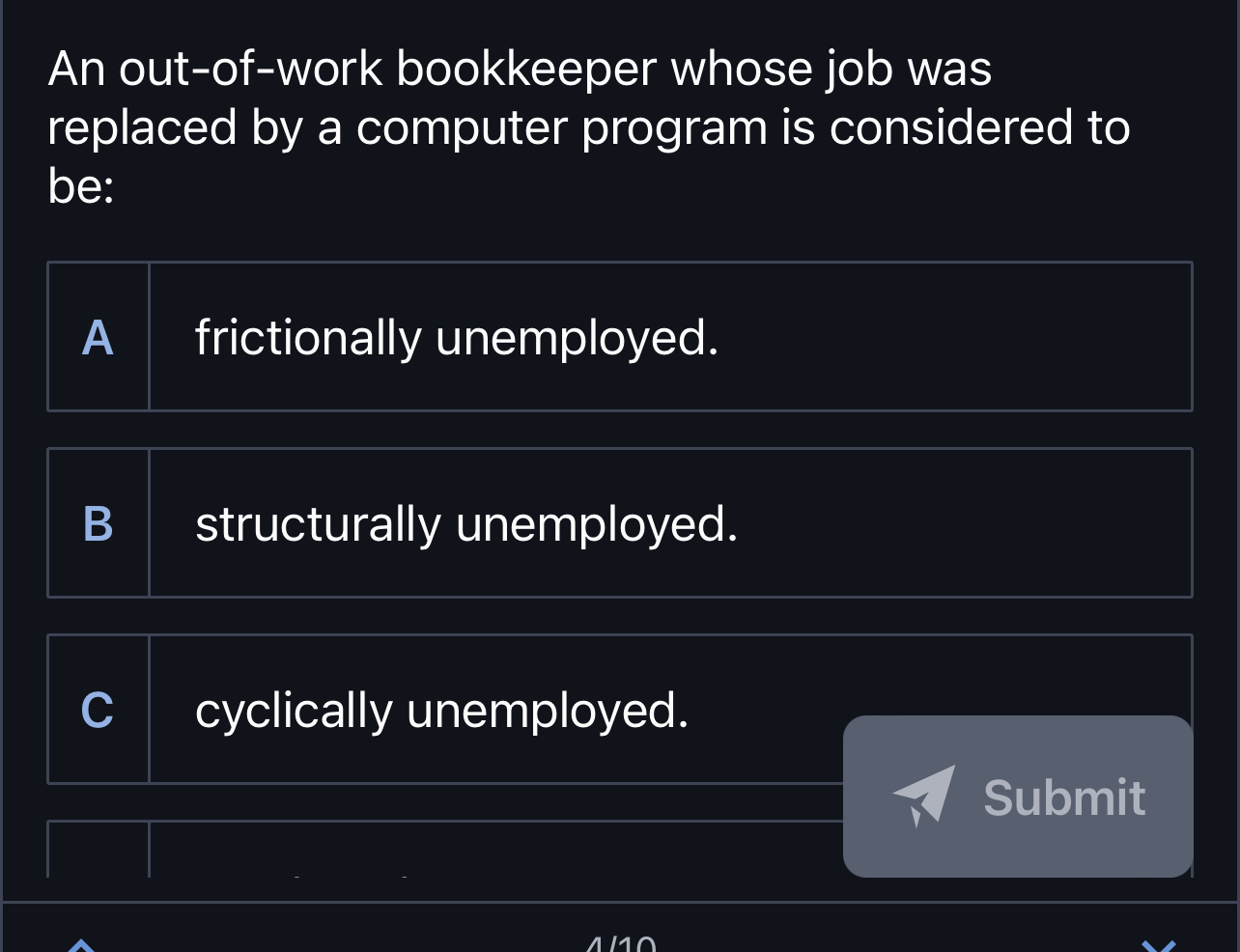 Solved An out-of-work bookkeeper whose job was replaced by a | Chegg.com
