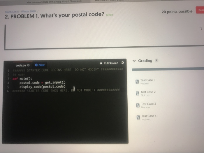 Solved PROBLEM 1. What's your postal code? (49 points) In | Chegg.com