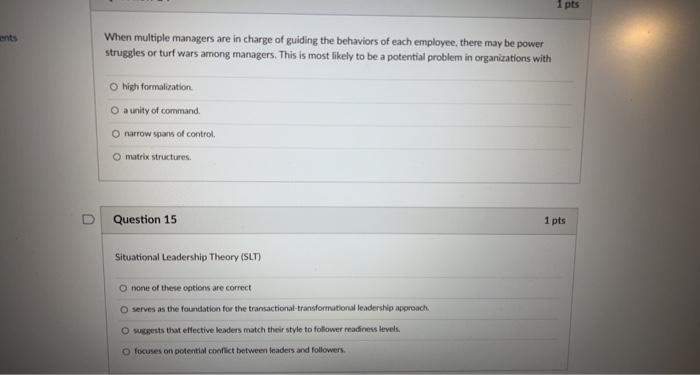 Solved When multiple managers are in charge of guiding the | Chegg.com