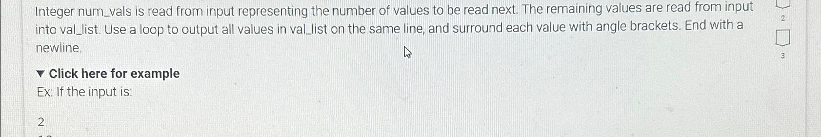 Solved Integer num_vals is read from input representing the | Chegg.com