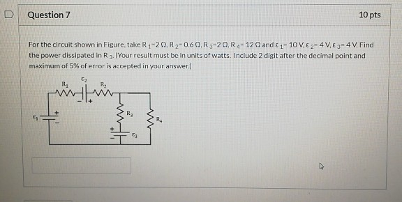 Solved D Question 7 10 pts For the circuit shown in Figure | Chegg.com