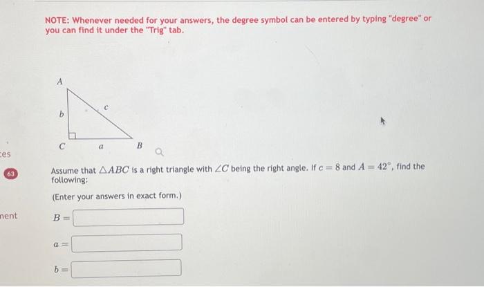 Solved NOTE: Whenever needed for your answers, the degree | Chegg.com