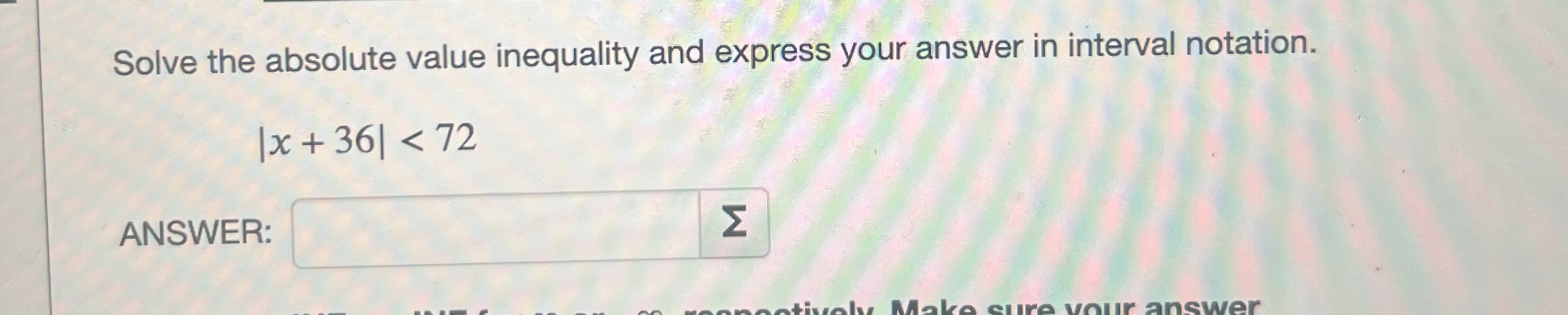 Solved Solve the absolute value inequality and express your | Chegg.com