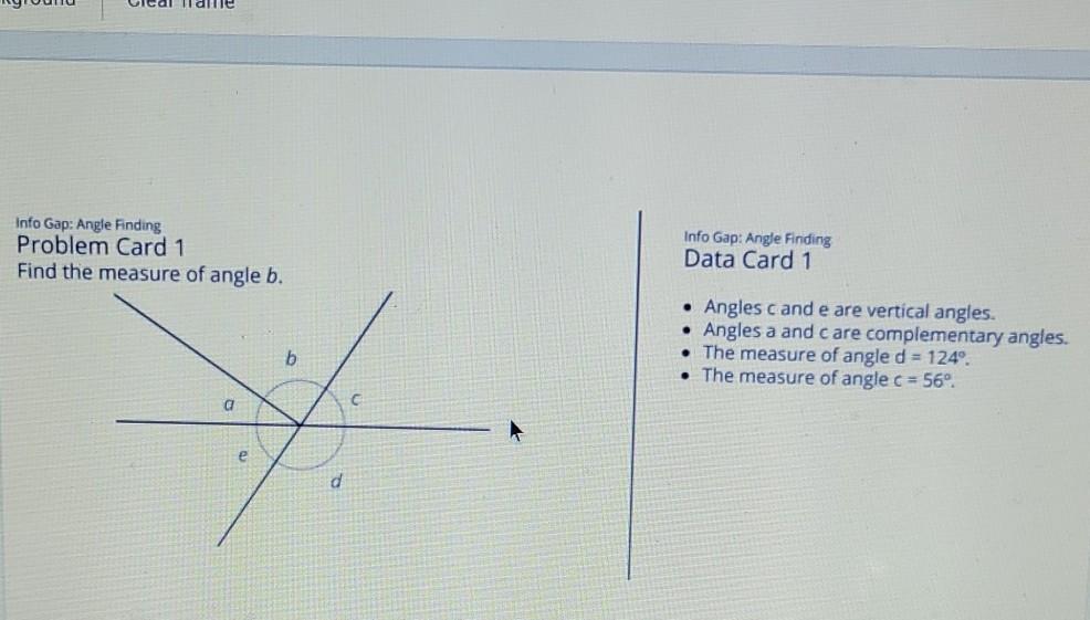 Solved Info Gap: Angle Finding Problem Card 1 Find the | Chegg.com