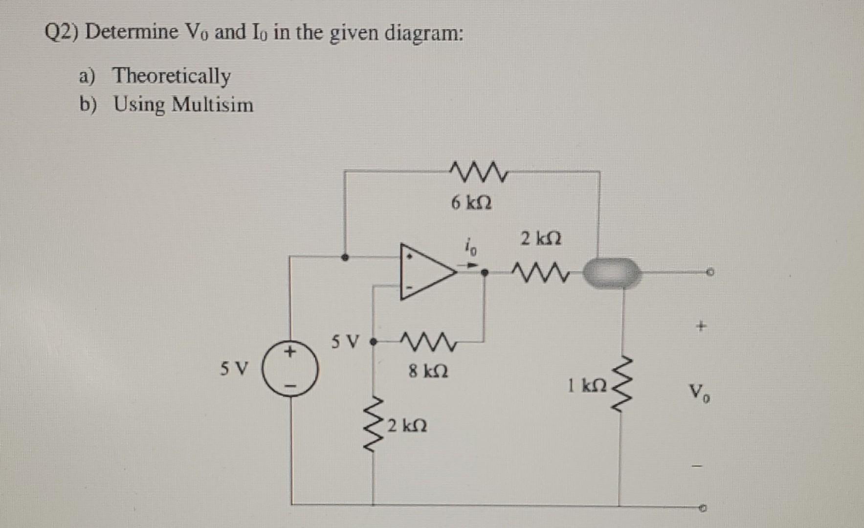 Solved Q2) Determine V0 and I0 in the given diagram: a) | Chegg.com
