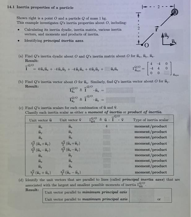 14 1 Inertia Properties Of A Particle 7 Shown Righ Chegg Com