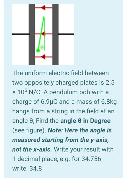 Solved El The uniform electric field between two oppositely | Chegg.com