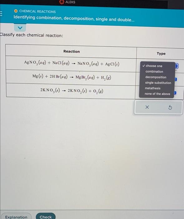 Solved Classify Each Chemical Reaction Chegg Com