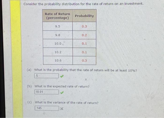 Solved Consider the probability distribution for the rate of | Chegg.com