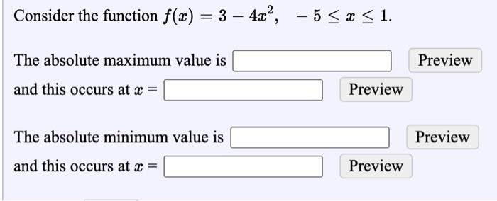 Solved Consider the function f(x) = 3 – 4x², -5 5x