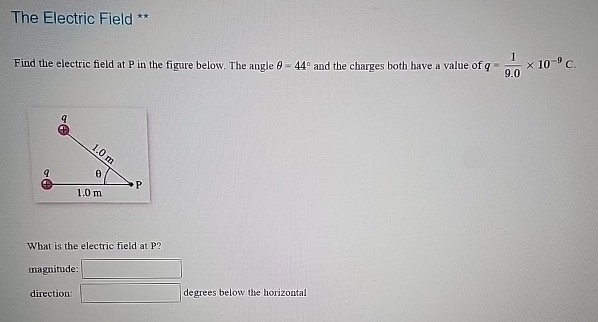 Solved The Electric Field **Find the electric field at P in | Chegg.com