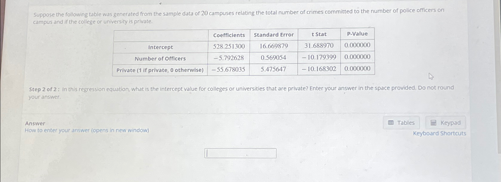 Solved Suppose the following table was generated from the | Chegg.com