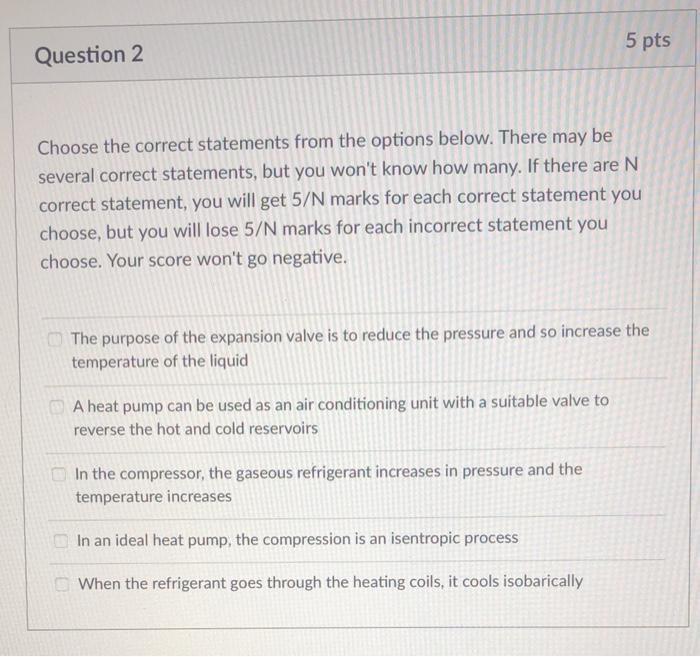 Solved 5 pts Question 2 Choose the correct statements from | Chegg.com
