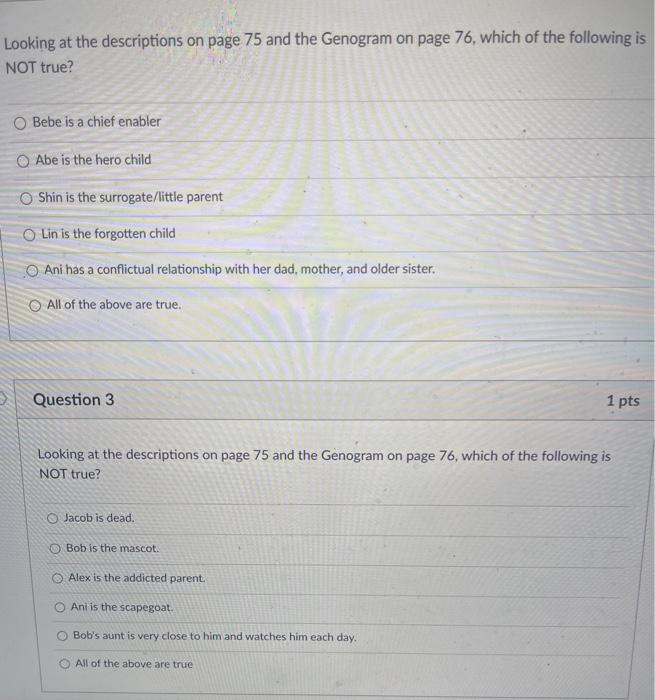 Solved Looking at the descriptions on page 75 and the | Chegg.com