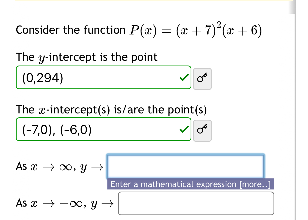 Solved Consider the function P(x)=(x+7)2(x+6)The y-intercept | Chegg.com
