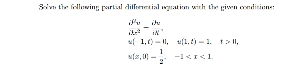 Solved Solve the following partial differential equation | Chegg.com