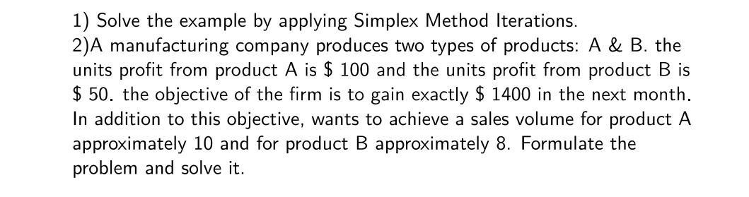 simplex method case study