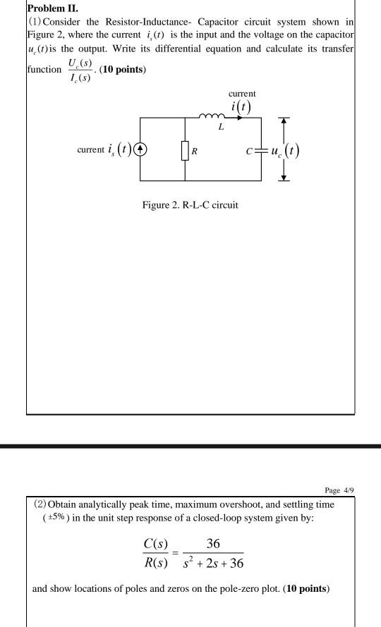 Solved Problem II. (1) Consider The Resistor-Inductance- | Chegg.com