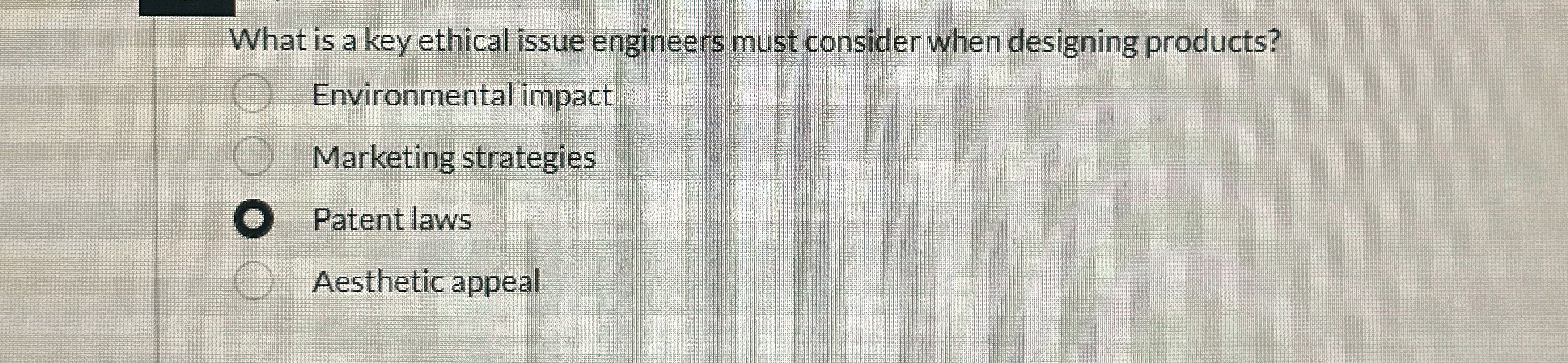 Solved What is a key ethical issue engineers must consider | Chegg.com