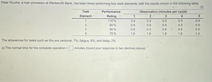 Solved Based on the given performance factor for the first | Chegg.com