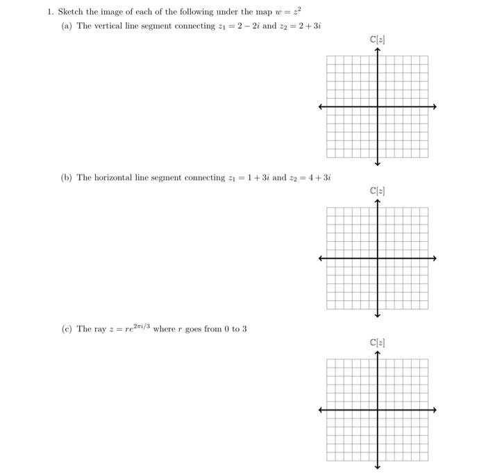 Solved 1. Sketch the image of each of the following under | Chegg.com