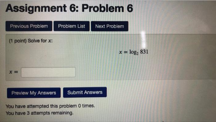 Solved Assignment 6: Problem 6 Previous Problem Problem List | Chegg.com