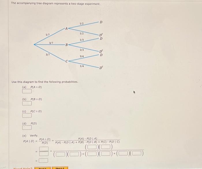 Solved The accompanying tree diagram represents a two-stage | Chegg.com
