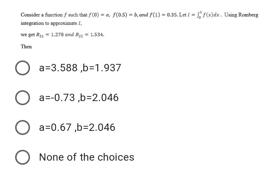 Solved Consider a function f such that f(0) = a, f(0.5) = b, | Chegg.com