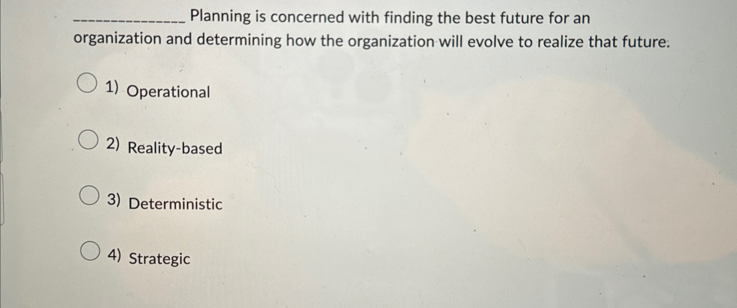 Solved q, ﻿Planning is concerned with finding the best | Chegg.com