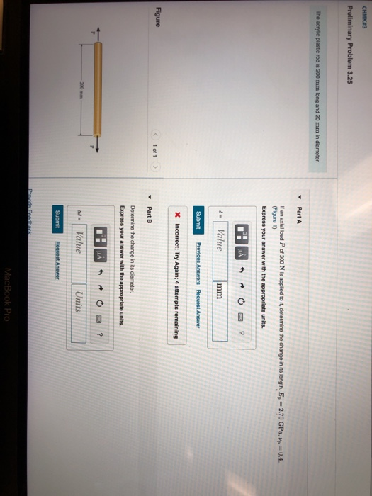 Solved Part B Determine the change in its diameter. Express | Chegg.com