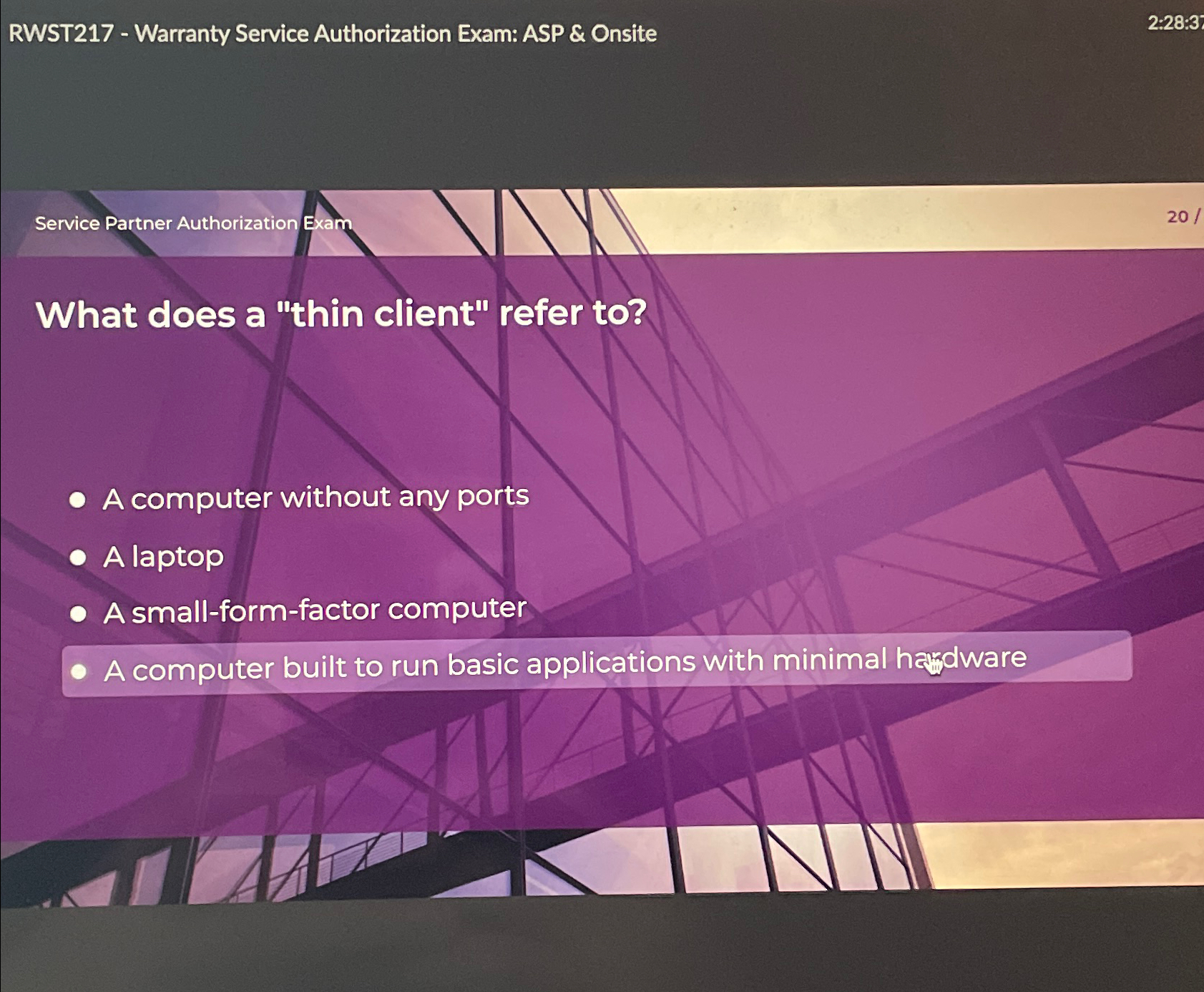 Solved RWST217 ﻿Warranty Service Authorization Exam ASP &