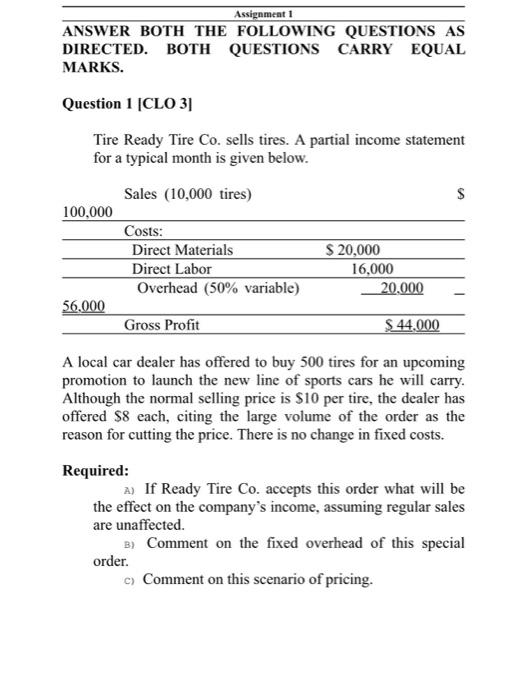 Solved Assignment 1 ANSWER BOTH THE FOLLOWING QUESTIONS AS | Chegg.com