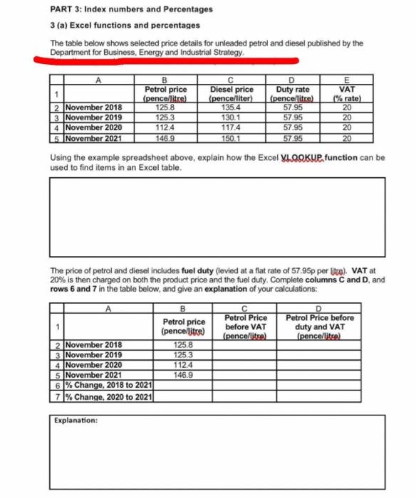 index numbers are expressed in percentages